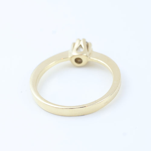 Bague 55 Solitaire en or jaune avec diamant taille brillant 58 Facettes 130003