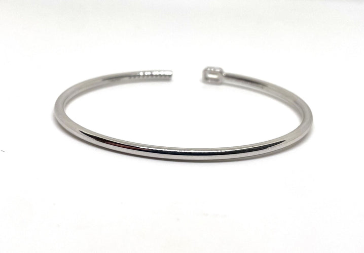 Bracelet Bracelet jonc ouvert or blanc et diamants 58 Facettes