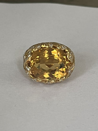 Bague 53 Bague ARFAN or jaune citrine diamants 58 Facettes 5723