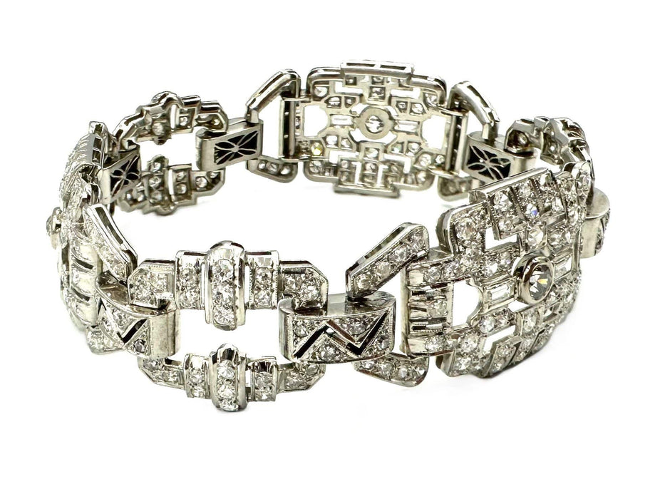 Bracelet Bracelet Art-Déco platine et diamants (8.5ct) 58 Facettes