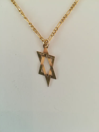 Collier Etoile de David Or Rose et Sa Chaine 58 Facettes