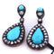 Boucles d'oreilles Boucles d'oreilles en or et argent, turquoise naturelle 58 Facettes