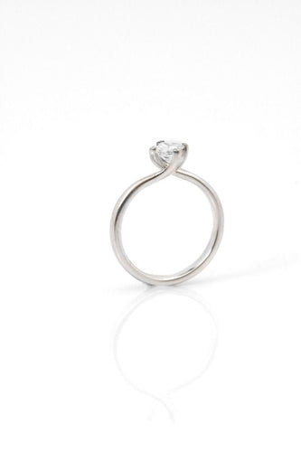 Bague 50 Solitaire Platine Diamant Princesse 58 Facettes