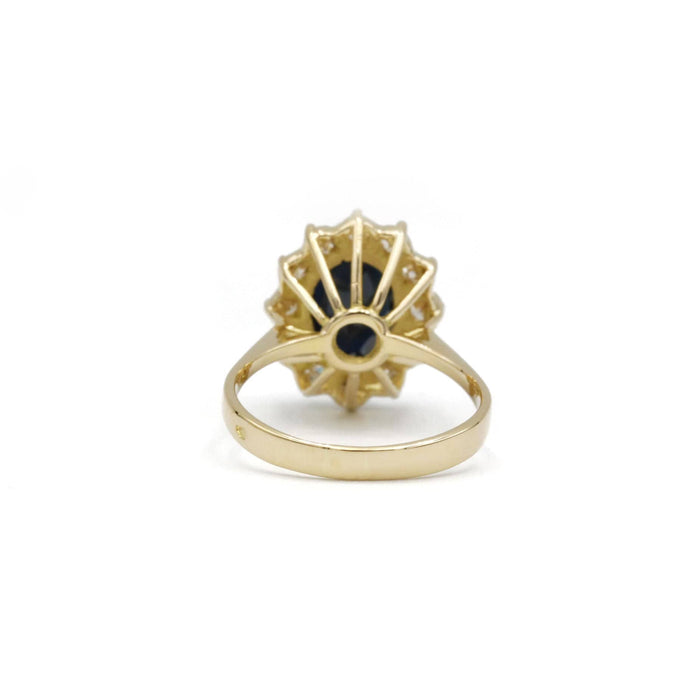 Bague 51 Bague or jaune saphir et diamants 58 Facettes 240270R