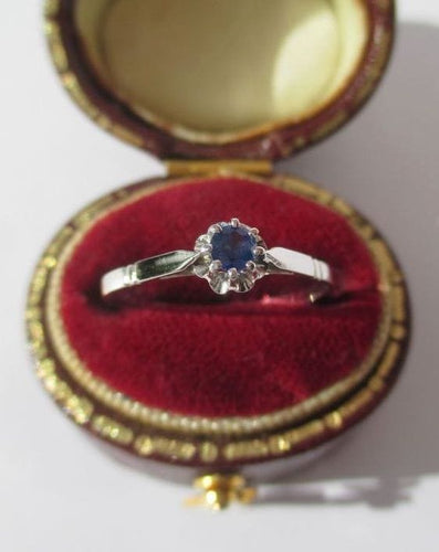 Bague 52 Bague solitaire saphir or blanc et platine 58 Facettes