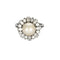 Bague 54.5 Bague fleur en platine, perle et diamants 58 Facettes GU230