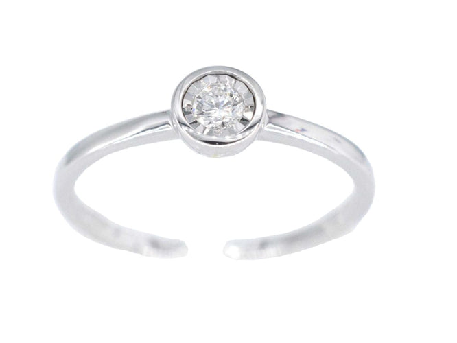 Bague Bague en or blanc avec un diamant taille brillant 58 Facettes 2088
