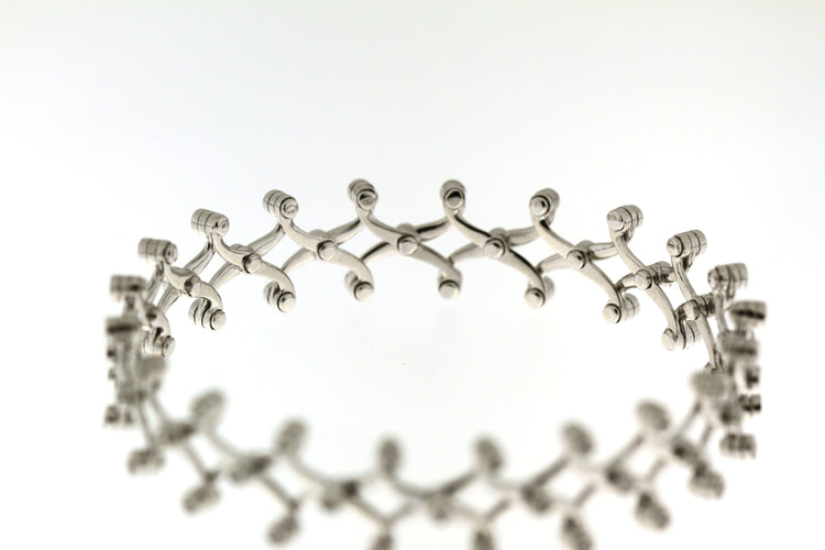 Bracelet 61 Bague-Bracelet en or blanc, Diamants Naturels 58 Facettes AG-2X20812