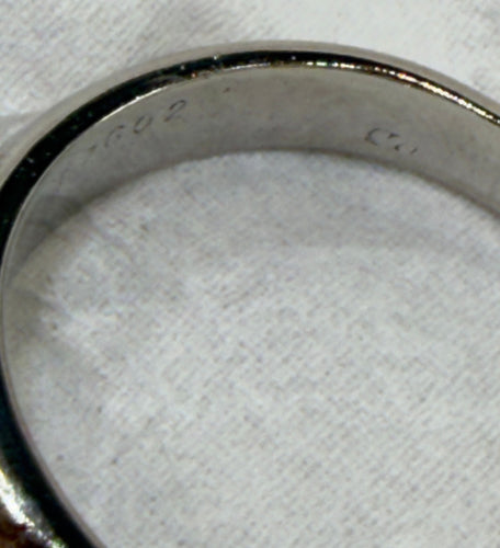 Bague 54 Bague jonc anglais signé Cartier en or blanc et diamant 58 Facettes