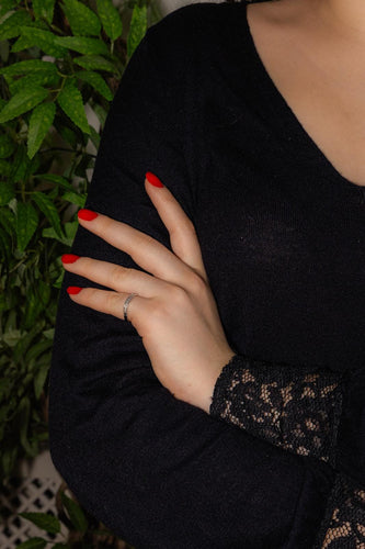 Bague 47 Bague Demi alliance Or blanc Diamant 58 Facettes 4608578CN