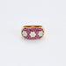 Bague 54 Bague jonc or jaune, rubis, diamants fleurs 58 Facettes