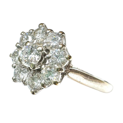 Bague 51 Bague Marguerite or blanc diamants 58 Facettes