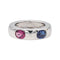 Bague 41 O.J. Perrin Bague Jonc  Or blanc Saphir 58 Facettes 1582974CN