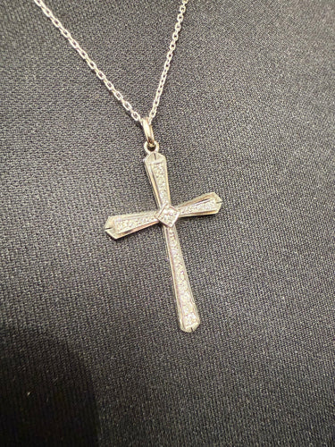 Pendentif Art déco - Pendentif croix or blanc et diamants 58 Facettes 1.0001827/1