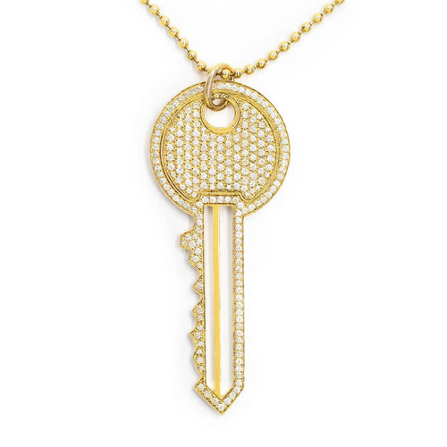 Collier Collier pendentif clé en or et diamants 58 Facettes 18134