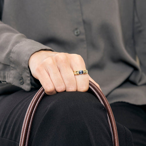 Bague 53.5 Bague Prestige or jaune saphir 58 Facettes LP1224/10