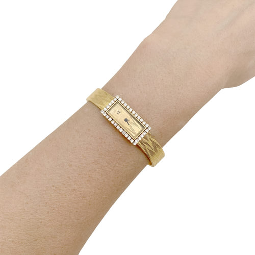 Montre Montre vintage UTI, mouvement Blancpain, or jaune, diamants. 58 Facettes 34991