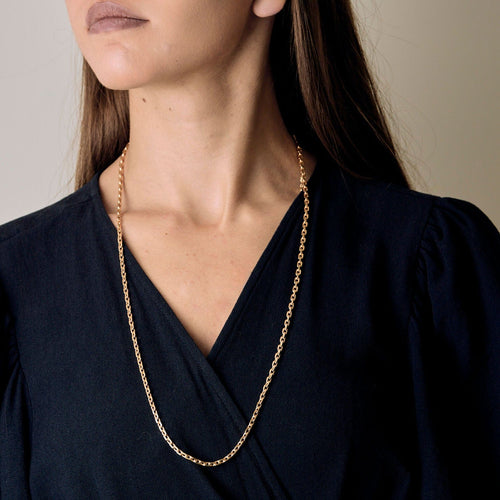 Collier Chaîne en or jaune à maille forçat 58 Facettes MAN1212