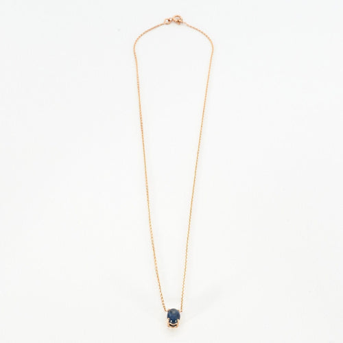 Collier Collier or rose serti d’un saphir 58 Facettes