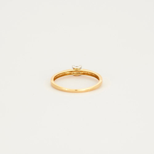 Bague 54 Solitaire or jaune et blanc avec diamant 58 Facettes 3121248