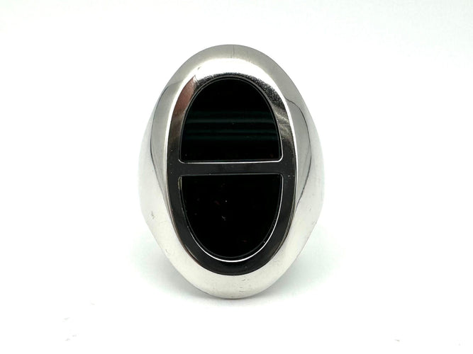 Bague 51 HERMES. Collection "Chaine d'ancre verso", bague en argent 58 Facettes