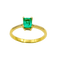 Bague 54 Bague solitaire en or jaune avec émeraude taille émeraude 58 Facettes 50304