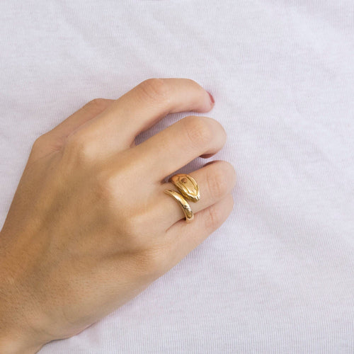 Bague Bague cobra or jaune 58 Facettes LP835/4