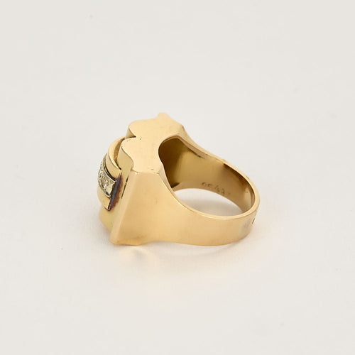 Bague 49 Bague en Or jaune & blanc 18k 58 Facettes FON2085