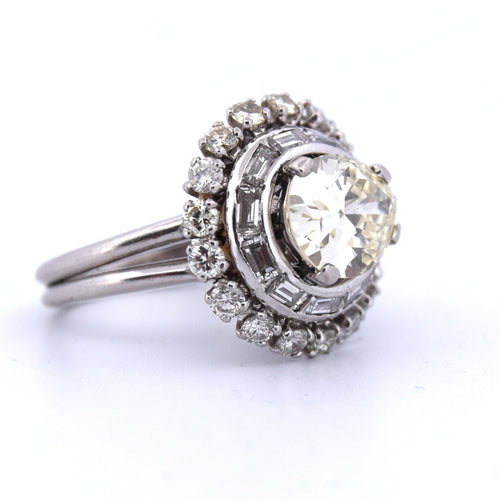 Bague 47 Bague rétro en platine 58 Facettes