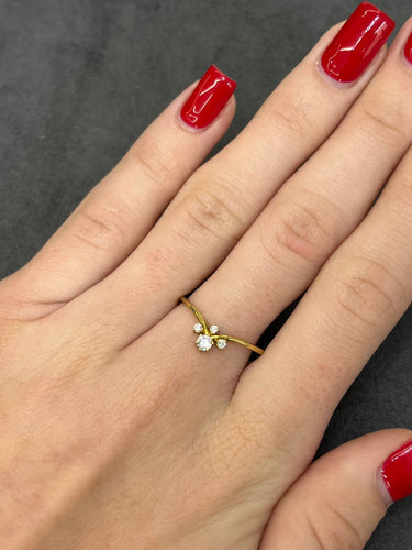Bague 57 Bague or jaune et diamants 0,18 ct 58 Facettes 00004001