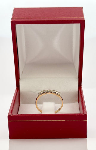 Bague 49 Demi-alliance diamants sur or jaune 58 Facettes