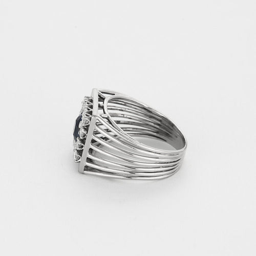 Bague 56.5 Bague en or blanc 18K saphir 58 Facettes BEA33763