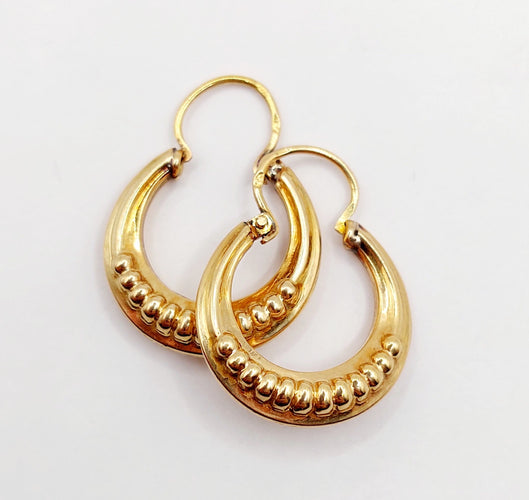 Boucles d'oreilles Créoles Art Déco or rose finement travaillées 58 Facettes A06263