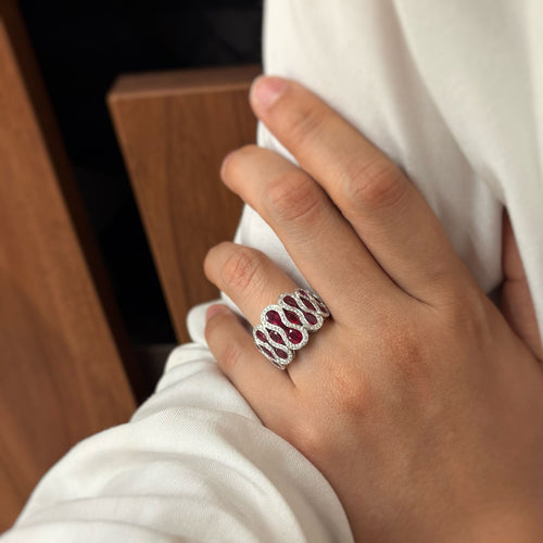 Bague 54 Bague "Wave" Rubis & Diamants - WASKOLL Paris 58 Facettes 250229R