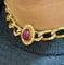 Collier ras du cou Cartier en or 18 carats et diamants , rubis cabochon 58 Facettes