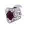 Bague 47 Bague cocktail vintage en or blanc 18 carats ornée d'un rubis ovale et de diamants 58 Facettes AN463