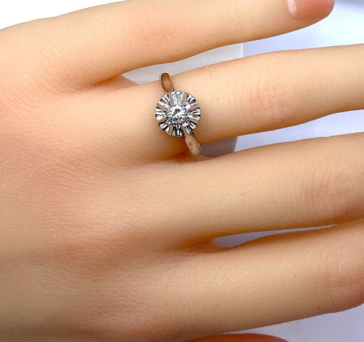 Bague 50 Bague solitaire en or et platine, diamant 58 Facettes AB560