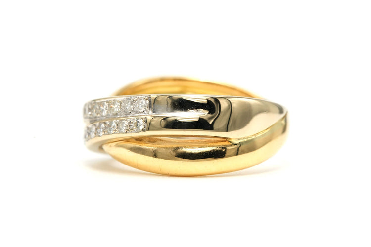 Bague 63 Bague contemporaine or jaune, diamants (+-0.26ct) 58 Facettes 22749