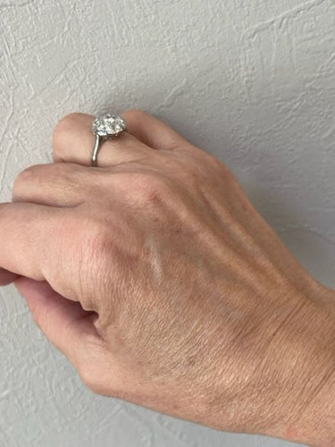 Bague 51 Bague Art Déco, diamants, platine 58 Facettes