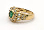 Bague 54 Bague Marguerite Vintage or jaune, émeraude et diamants 58 Facettes