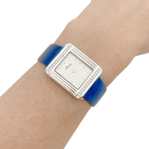 Montre Montre Poiray, "Ma Première",  acier et diamants sur cuir. 58 Facettes 34340
