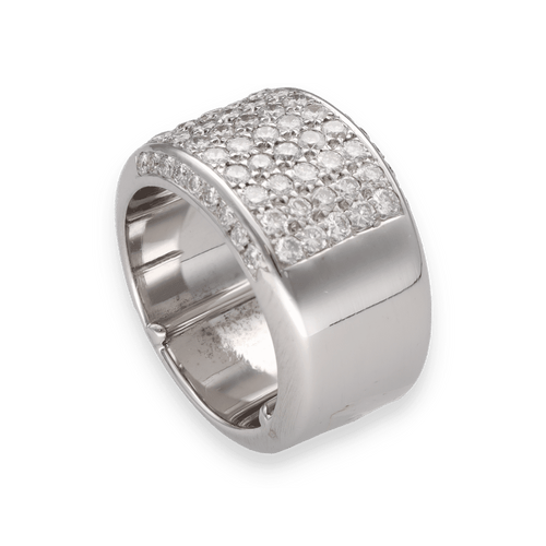Bague 55 Bague en or gris massif avec diamants 2 Cts 58 Facettes