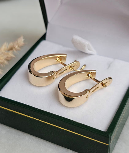 Boucles d'oreilles Boucles créoles ovales or jaune 58 Facettes 686