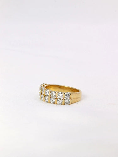Bague 49 Double alliance or jaune diamants 58 Facettes J399