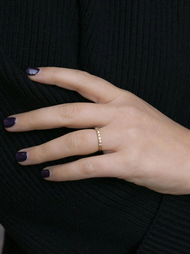 Bague 52 Demi-Alliance américaine en or jaune et diamants 0.2 ct 58 Facettes J114