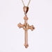 Pendentif Croix ancienne or rose perle fine 58 Facettes 24-264