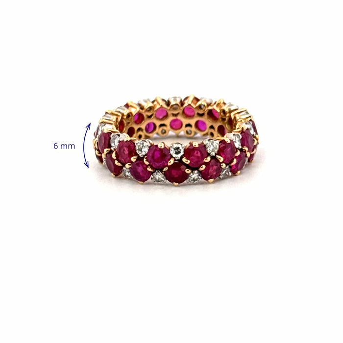 Bague 53 Bague or jaune rubis diamants 58 Facettes 106-GS36884