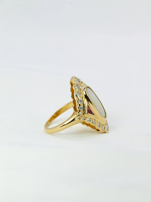 Bague 53 Bague marquise or jaune opale diamants 58 Facettes J393