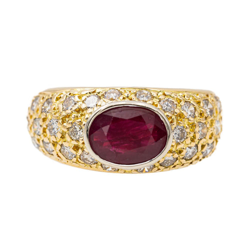 Bague 52 Bague Jonc Or jaune Rubis 58 Facettes 2917360CN