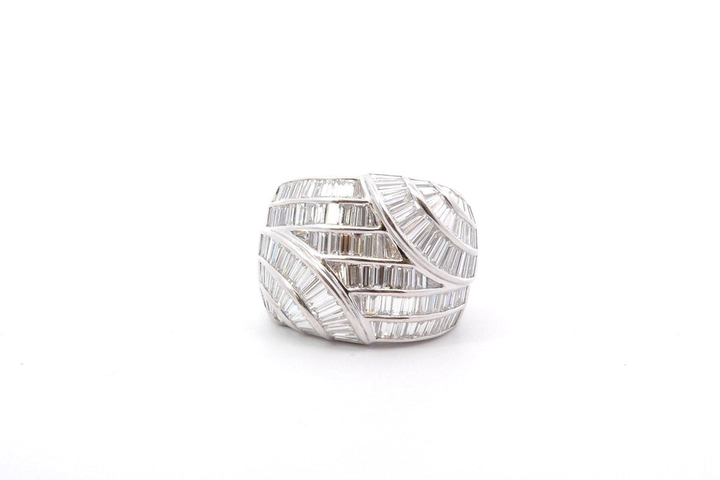 White gold ring with diamond paving